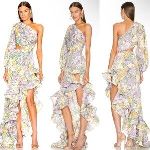 Bronx and Banco One Shoulder Maxi Floral Dress Size M